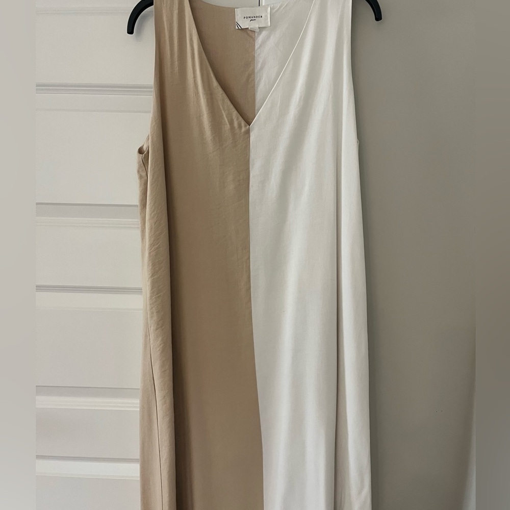 Tuckernuck Pomander Place Sallie Dress • White & Tan • Size M - Picture 4 of 6